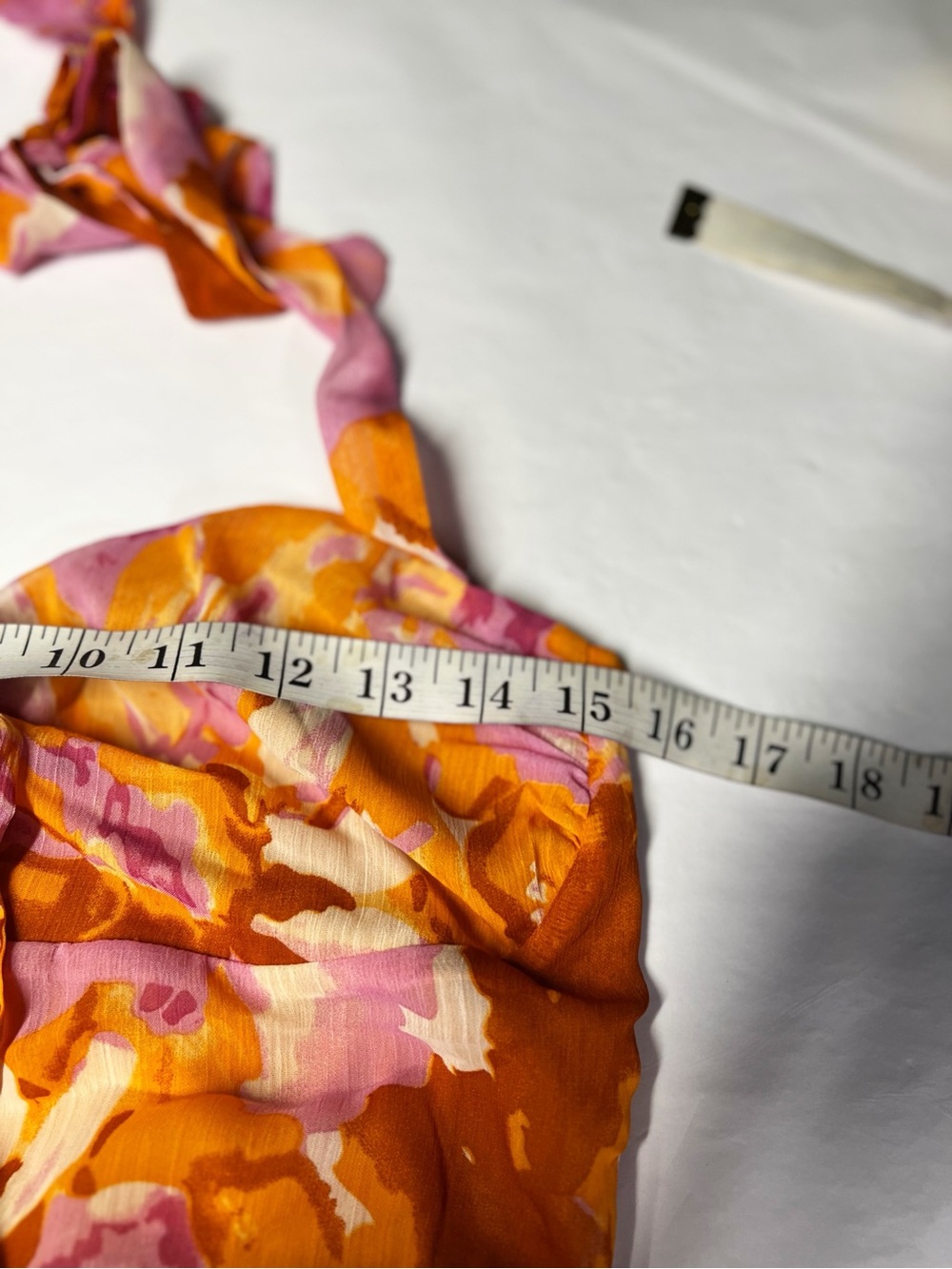 Lulus Sabine Orange Multi Floral Halter Mini Dress Size L NWT - Picture 8 of 11